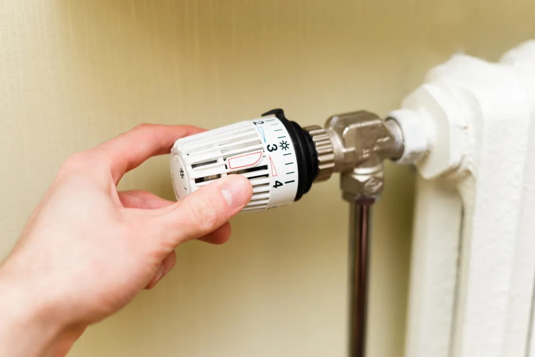Einstellung am Heizungsthermostat
